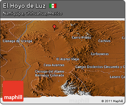 Physical Panoramic Map of El Hoyo De Luz