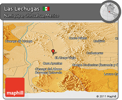 Political Panoramic Map of Las Lechugas