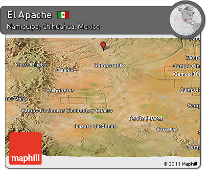 Satellite Panoramic Map of El Apache