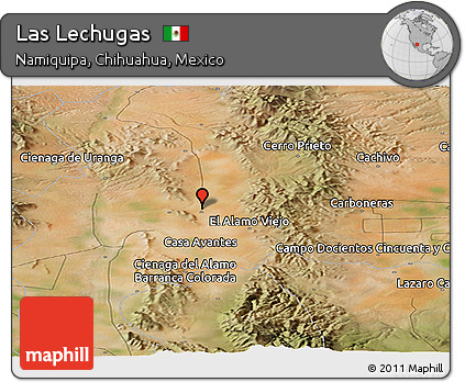 Satellite Panoramic Map of Las Lechugas