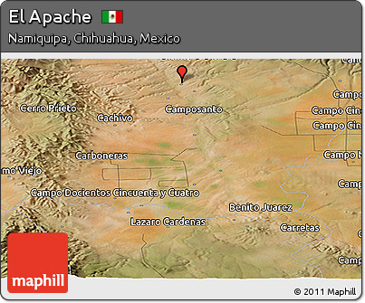 Satellite Panoramic Map of El Apache