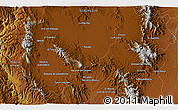 Physical 3D Map of the area around 29° 16' 6" N, 107° 52' 30" W