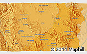 Political 3D Map of the area around 29° 16' 6" N, 107° 52' 30" W
