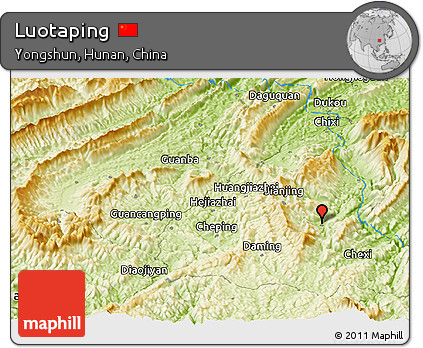 Physical Panoramic Map of Luotaping