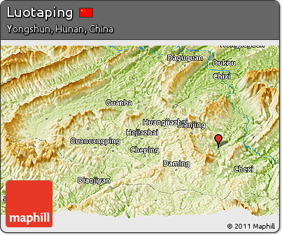 Physical Panoramic Map of Luotaping