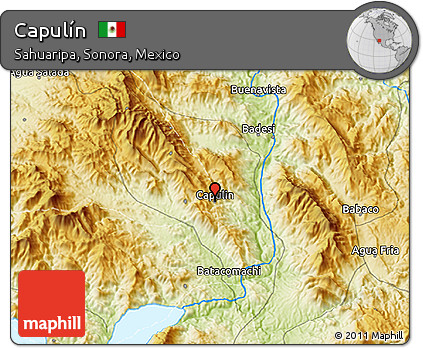 Physical 3D Map of Capulín