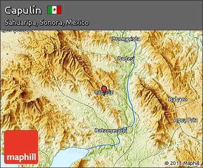 Physical 3D Map of Capulín