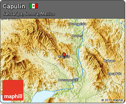 Physical 3D Map of Capulín