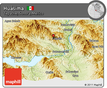 Physical Panoramic Map of Huásima