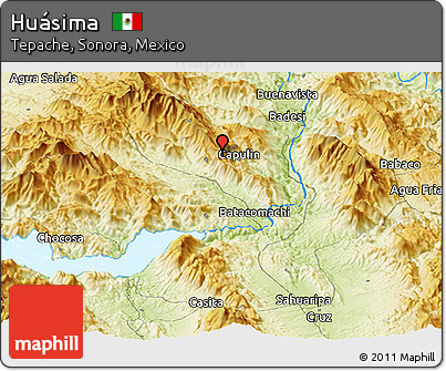 Physical Panoramic Map of Huásima