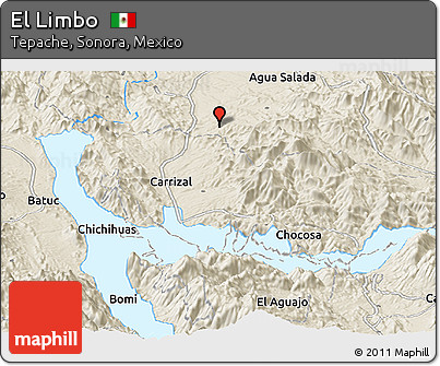 Shaded Relief Panoramic Map of El Limbo