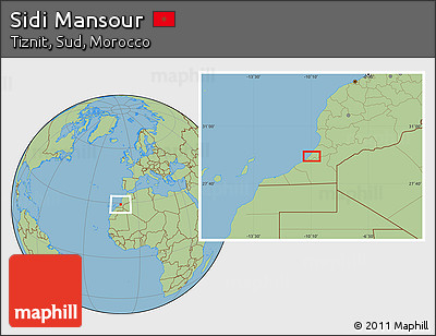Savanna Style Location Map of Sidi Mansour
