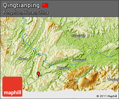 Physical 3D Map of Qingtianping