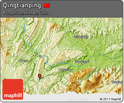 Physical 3D Map of Qingtianping