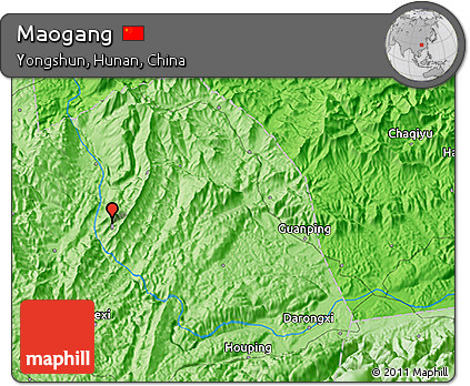 Political 3D Map of Maogang