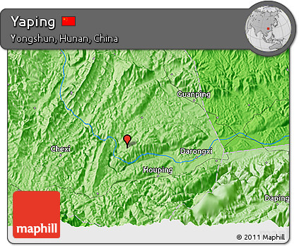 Political 3D Map of Yaping