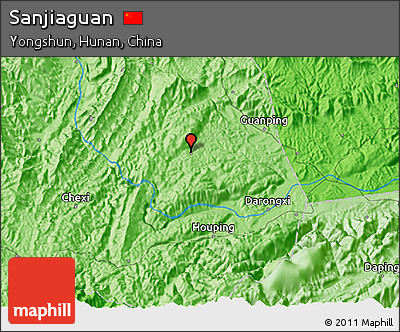 Political 3D Map of Sanjiaguan