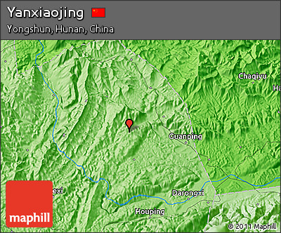 Political 3D Map of Yanxiaojing