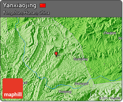 Political 3D Map of Yanxiaojing