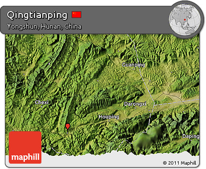 Satellite 3D Map of Qingtianping