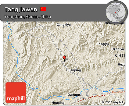 Shaded Relief 3D Map of Tangjiawan