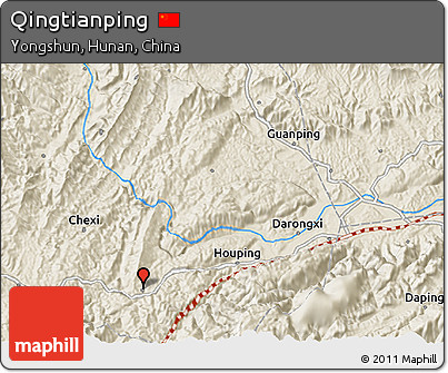 Shaded Relief 3D Map of Qingtianping