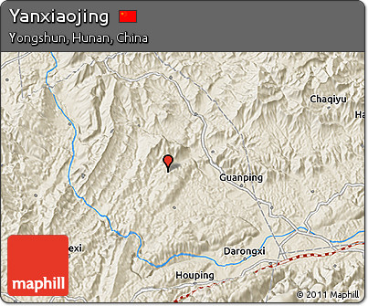 Shaded Relief 3D Map of Yanxiaojing