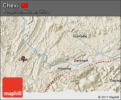 Shaded Relief 3D Map of Chexi