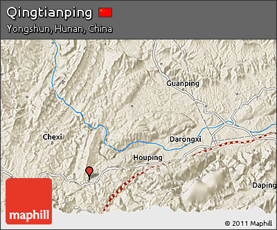 Shaded Relief 3D Map of Qingtianping