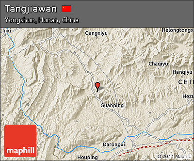 Shaded Relief 3D Map of Tangjiawan