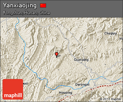 Shaded Relief 3D Map of Yanxiaojing