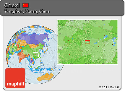 Political Location Map of Chexi