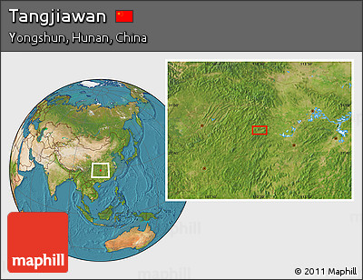 Satellite Location Map of Tangjiawan