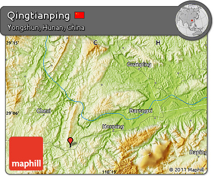 Physical Map of Qingtianping