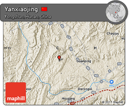 Shaded Relief Map of Yanxiaojing