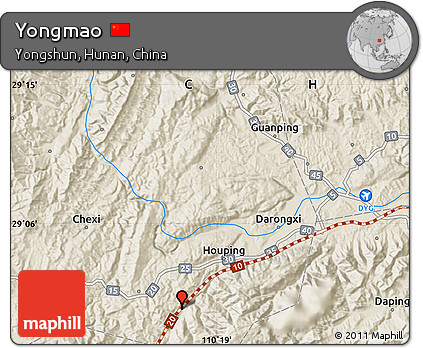 Shaded Relief Map of Yongmao