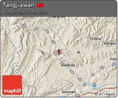 Shaded Relief Map of Tangjiawan