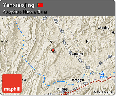 Shaded Relief Map of Yanxiaojing