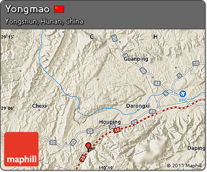 Shaded Relief Map of Yongmao