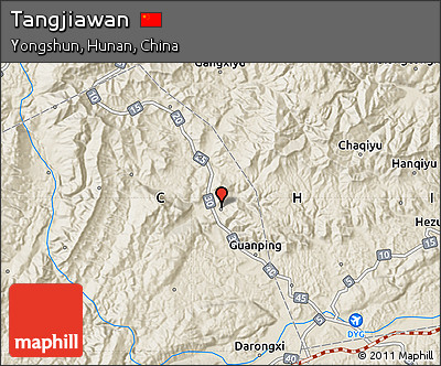 Shaded Relief Map of Tangjiawan