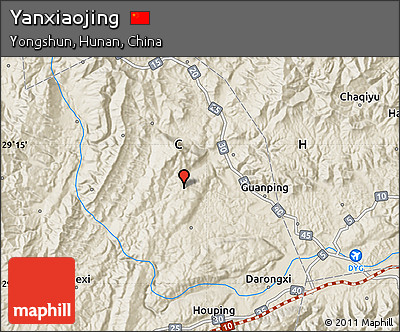 Shaded Relief Map of Yanxiaojing