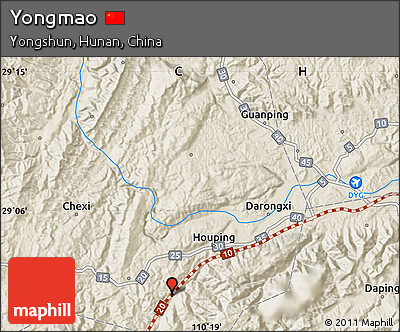 Shaded Relief Map of Yongmao