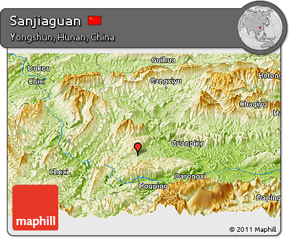 Physical Panoramic Map of Sanjiaguan