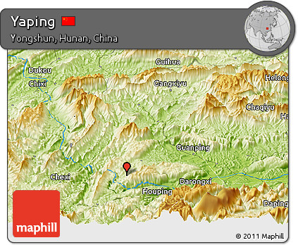 Physical Panoramic Map of Yaping