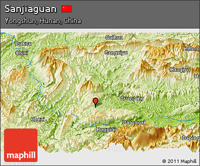 Physical Panoramic Map of Sanjiaguan