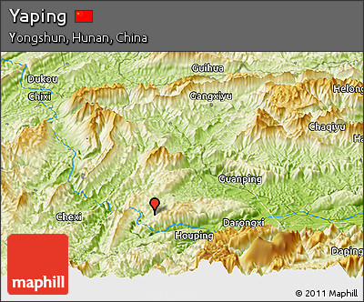 Physical Panoramic Map of Yaping