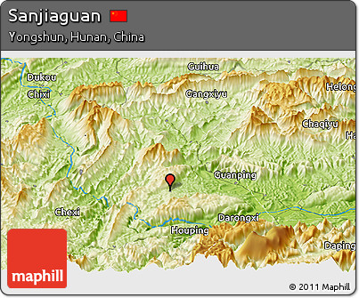 Physical Panoramic Map of Sanjiaguan