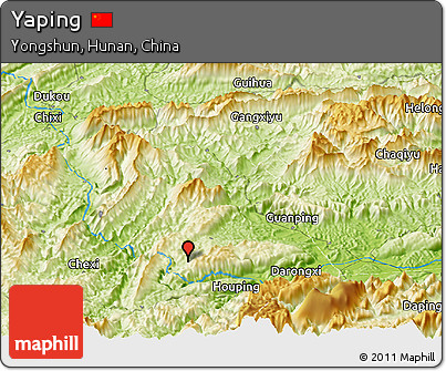 Physical Panoramic Map of Yaping