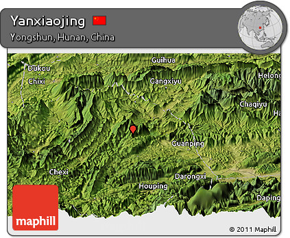 Satellite Panoramic Map of Yanxiaojing