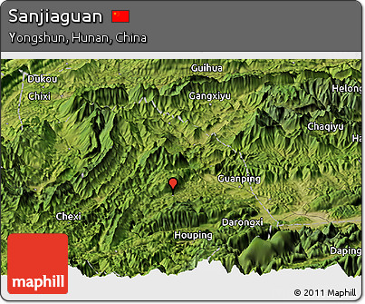 Satellite Panoramic Map of Sanjiaguan